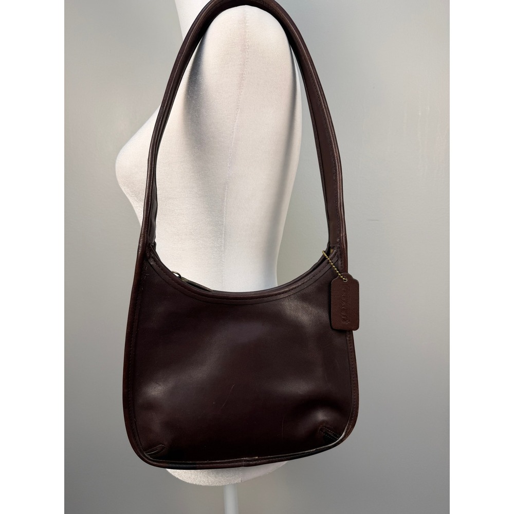 Vintage Y2K Coach 9020 Mahogany Brown Leather Shoulder Bag USA Hobo Handbag